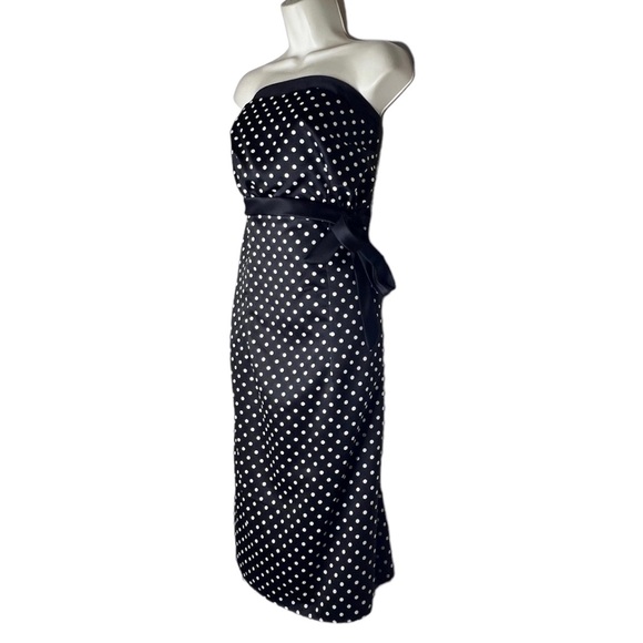 NWT New Torrid Satin Black White Polka dot Strapless Dress Sz 20w - Picture 2 of 5